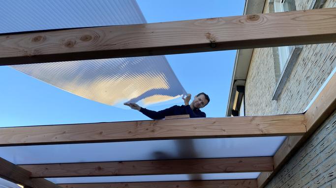 Roofer at work
